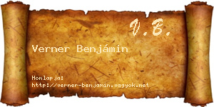 Verner Benjámin névjegykártya